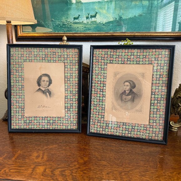 Antique Engraving of Harriet Hosmer & Katrina Von Bora by J.C Buttre - Picture 1 of 15